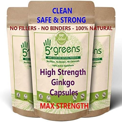 5greens Ginkgo Biloba 15000mg 125 Capsules 24% Glycosides 6% Terpene Lactones
