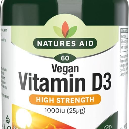 Natures Aid Vegan Vitamin D3 1000iu tablets bottle