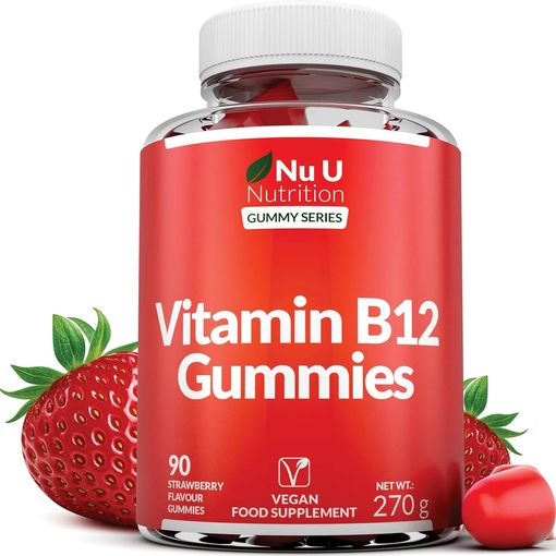 Nu U Nutrition Vitamin B12 Strawberry Gummies bottle