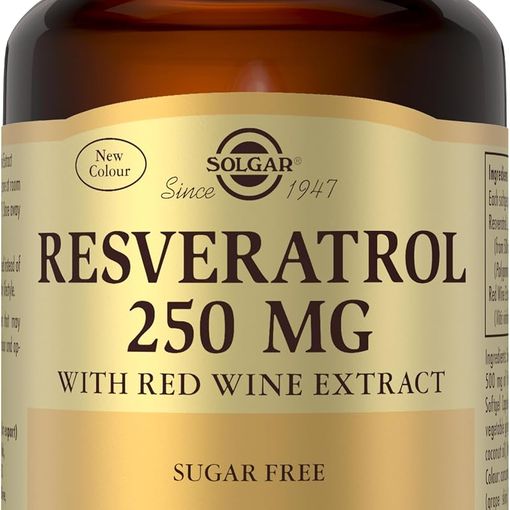 Solgar Resveratrol 250mg with Red Wine Extract softgel bottle, 30 softgels