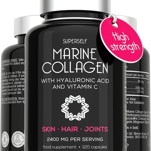 SuperSelf Marine Collagen Capsules with Hyaluronic Acid and Vitamin C bottle