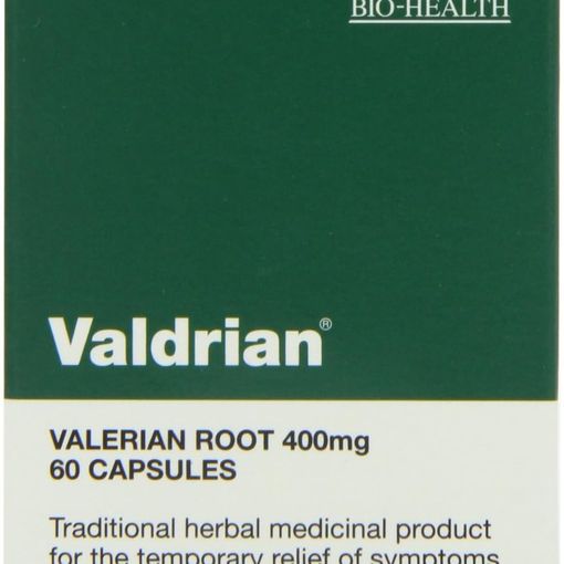 Bio Health Valdrian Valerian Root 400mg capsules box