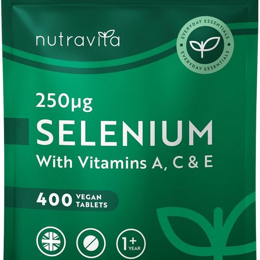 Nutravita Selenium 250mcg with Vitamins A C and E vegan tablets pouch