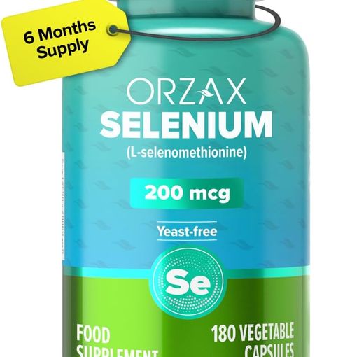 ORZAX Selenium 200mcg L-Selenomethionine 180 capsules bottle