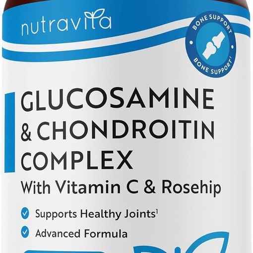 Nutravita Glucosamine and Chondroitin Complex with Vitamin C and Rosehip capsules bottle