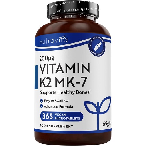 Nutravita Vitamin K2 MK7 200mcg 365 vegan micro tablets bottle