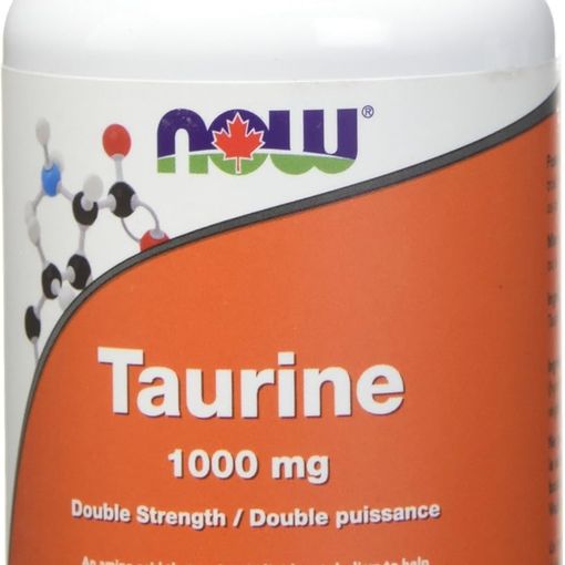 NOW Taurine 1000mg 100 Veg Capsules bottle