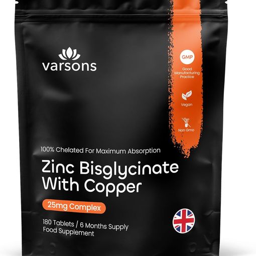 Varsons Zinc Bisglycinate With Copper 25mg complex pouch
