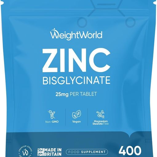 WeightWorld Zinc Bisglycinate 25mg per tablet pouch