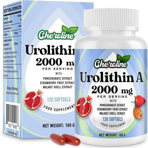 Cheroline Urolithin A 2000mg softgels bottle and box