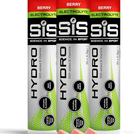 SiS GO Hydro Electrolyte Tablets Berry flavour triple pack of tubes