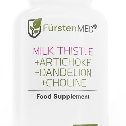 FurstenMED Milk Thistle with Artichoke, Dandelion and Choline capsules bottle