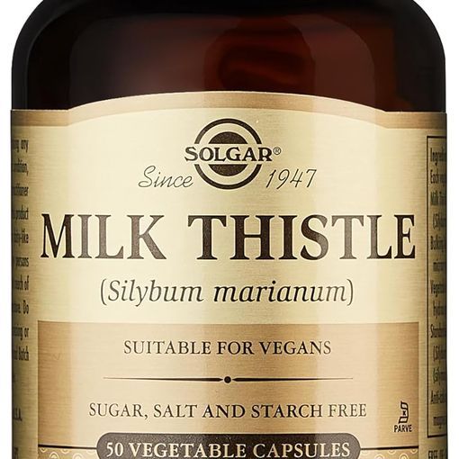 Solgar Milk Thistle 100mg vegetable capsules bottle
