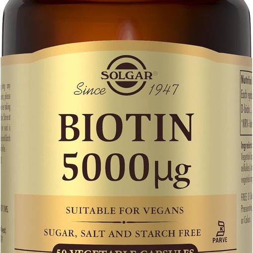 Solgar Biotin 5000mcg vegetable capsules bottle