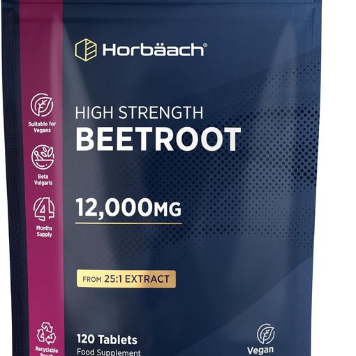 Horbaach High Strength Beetroot 12000mg 120 tablets pouch