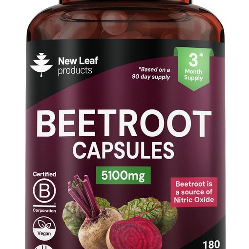 New Leaf Beetroot Capsules 5100mg 180 vegan capsules bottle