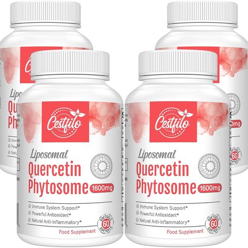 Cestfilo Liposomal Quercetin Phytosome 1600mg softgels, pack of four bottles