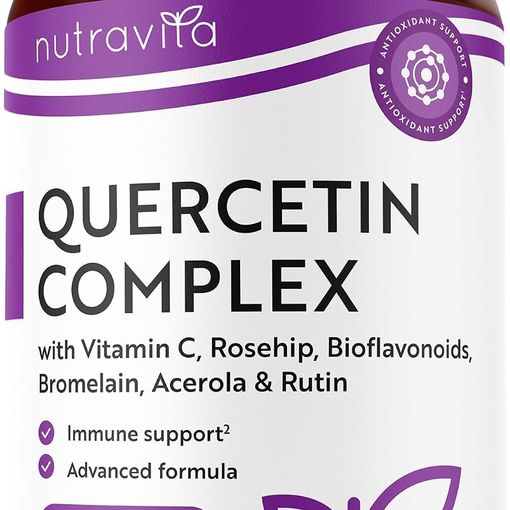 Nutravita Quercetin Complex 500mg bottle with bromelain and vitamin C
