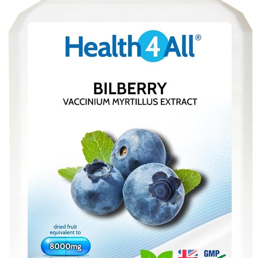 Health4All Bilberry Extract 8,000mg 120 capsules bottle