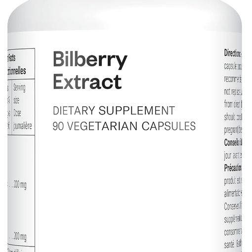 SuperSmart Bilberry Extract 25% Anthocyanosides 90 vegetarian capsules bottle