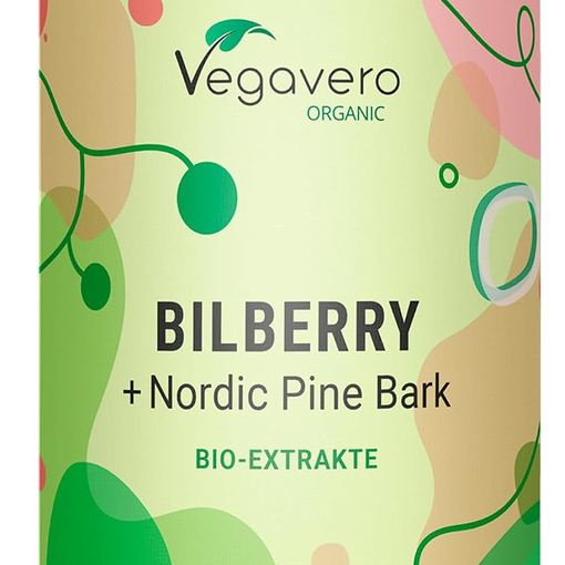 Vegavero Organic Bilberry 12,000mg with Nordic Pine Bark 90 capsules bottle