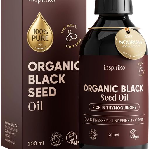 Inspiriko Organic Black Seed Oil 200ml bottle and box
