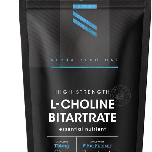 Alpha01 L-Choline Bitartrate with BioPerine 180 vegan capsules pouch