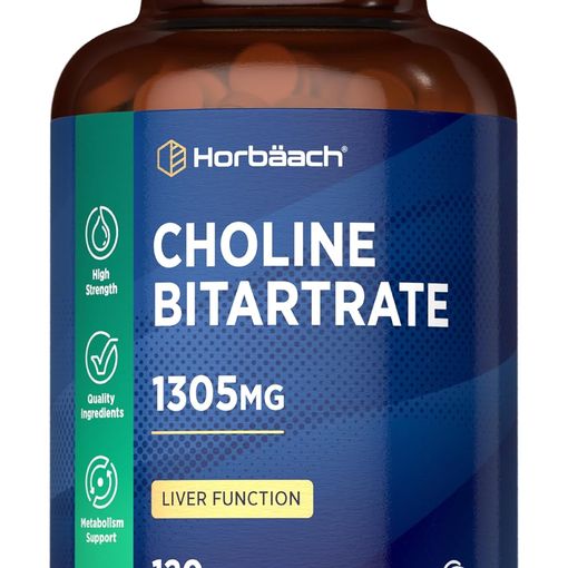 Horbaach Choline Bitartrate 1305mg 120 tablets bottle