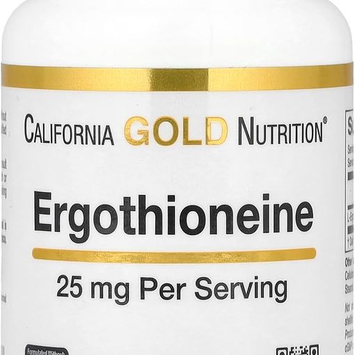 California Gold Nutrition Ergothioneine 25mg veggie capsules bottle