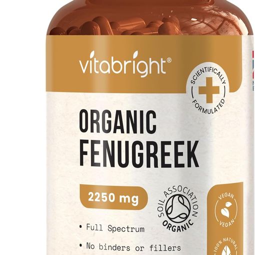 VitaBright Organic Fenugreek Capsules 2250mg bottle