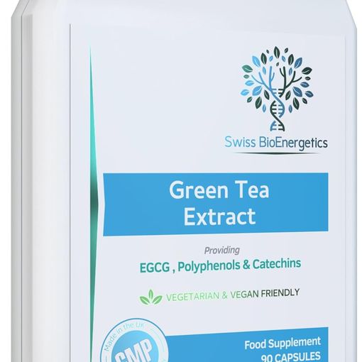 Swiss BioEnergetics Green Tea Extract capsule bottle made in UK