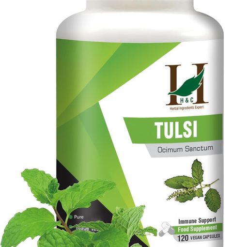H&C Tulsi Holy Basil Capsules bottle