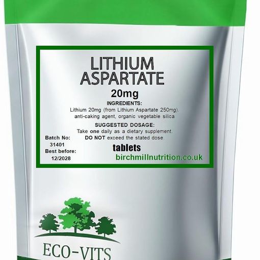 ECO-VITS Lithium Aspartate 20mg tablets pouch, 365 count