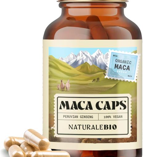 NaturaleBio Organic Maca Capsules 500mg bottle