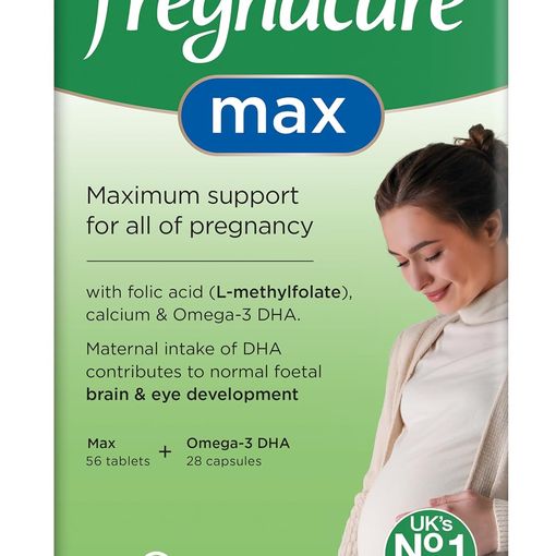 Vitabiotics Pregnacare Max During Pregnancy tablets and Omega-3 DHA capsules pack