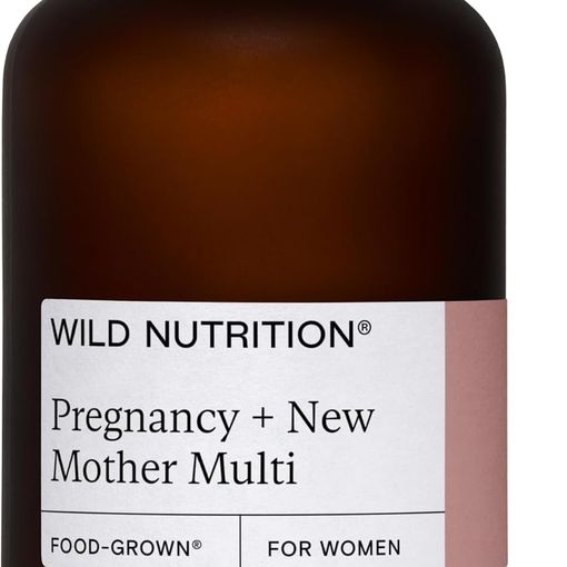 Wild Nutrition Pregnancy and New Mother Multi Food-Grown capsules, amber glass bottle