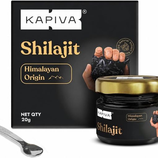 Kapiva Himalayan Shilajit Resin 20g jar and box