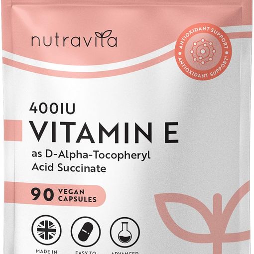 Nutravita Vitamin E 400IU vegan capsules pouch