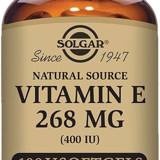Solgar Natural Source Vitamin E 268mg 400 IU vegetable softgels bottle