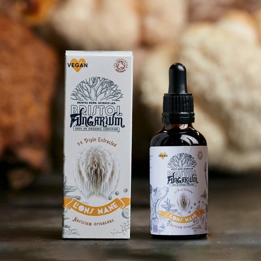 Bristol Fungarium Organic Lion's Mane Tincture 50ml bottle and box